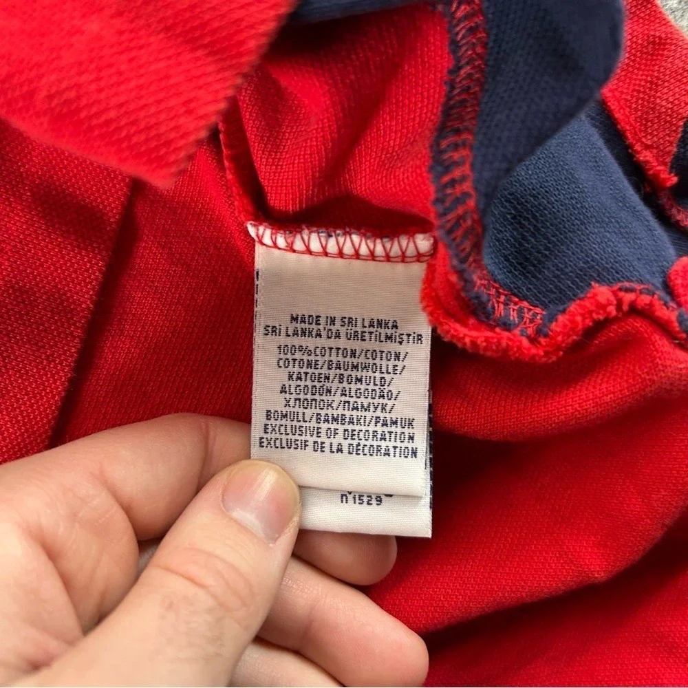 Polo by Ralph Lauren Polo Shirt Mens Large Red 3 Big Ponies Y2K Embroidered